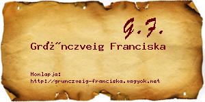 Grünczveig Franciska névjegykártya